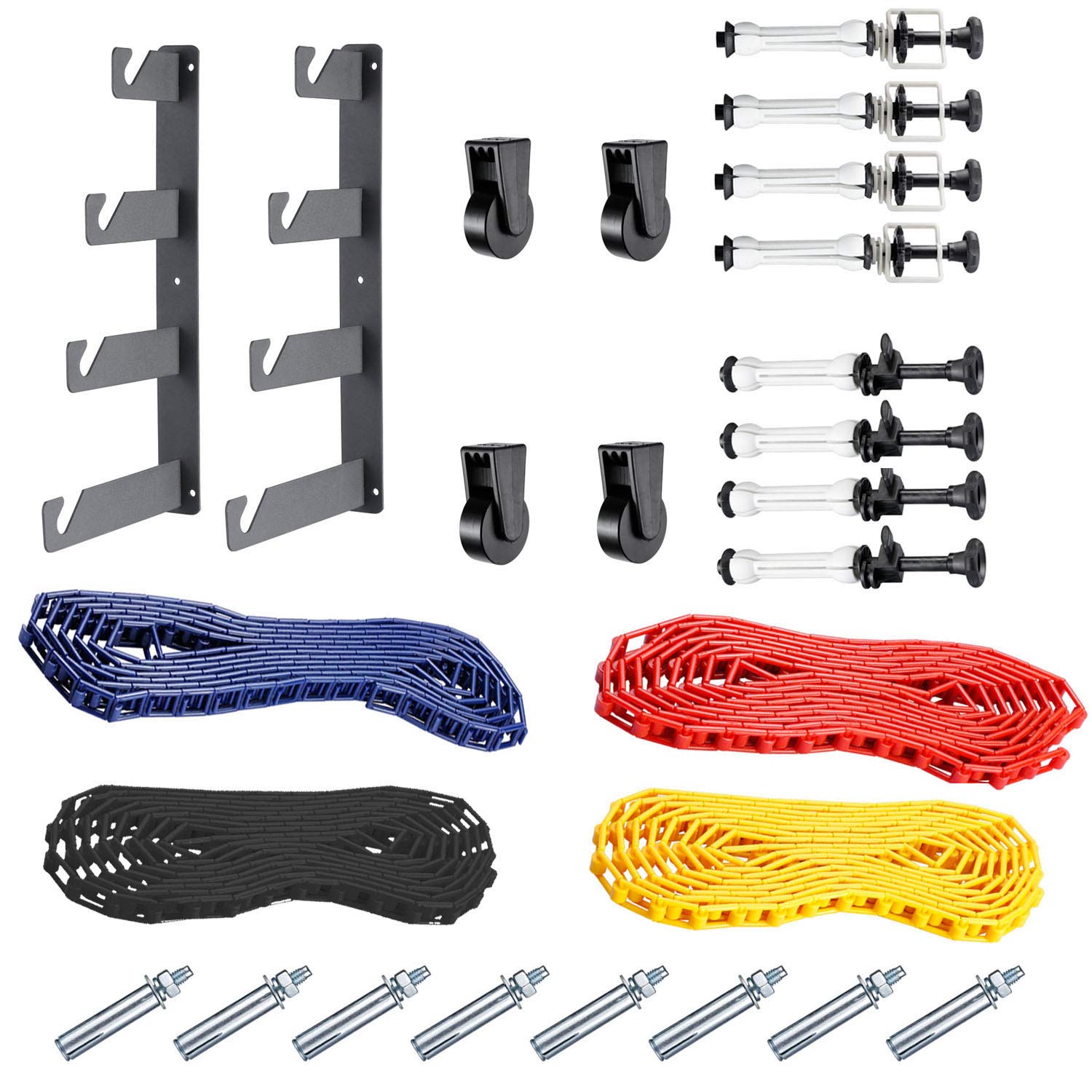 Neewer 4-Roll Background Support System with Wall Mount, 2 Hooks, 8 Extension Bars, and 4 Chains