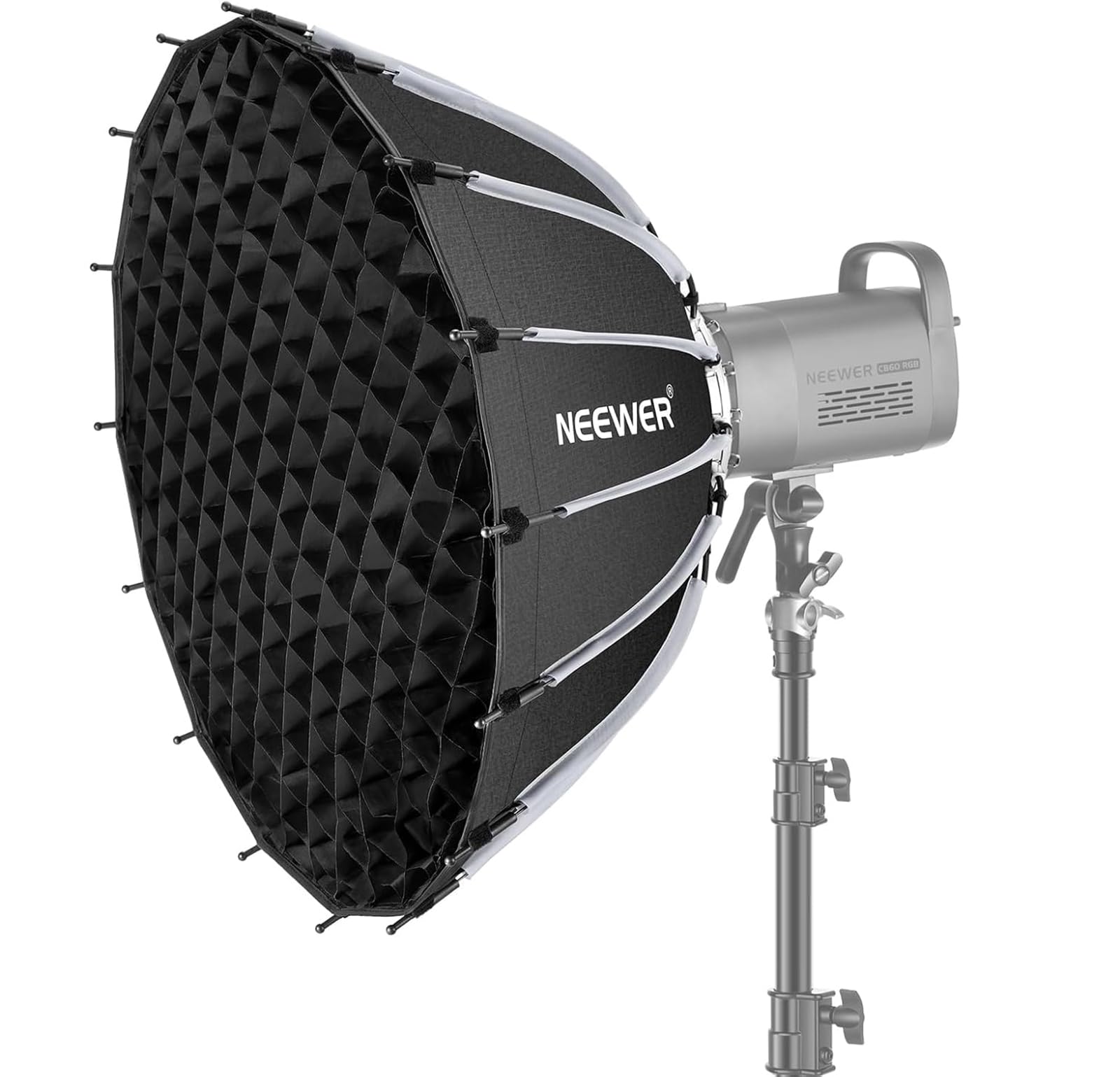Kit Neewer Básicos Softbox Parabólico, 65 cm, Montura Bowens, con Difusores de Luz, para Estudio Fotográfico, Grabación de Video, Streaming, Iluminación