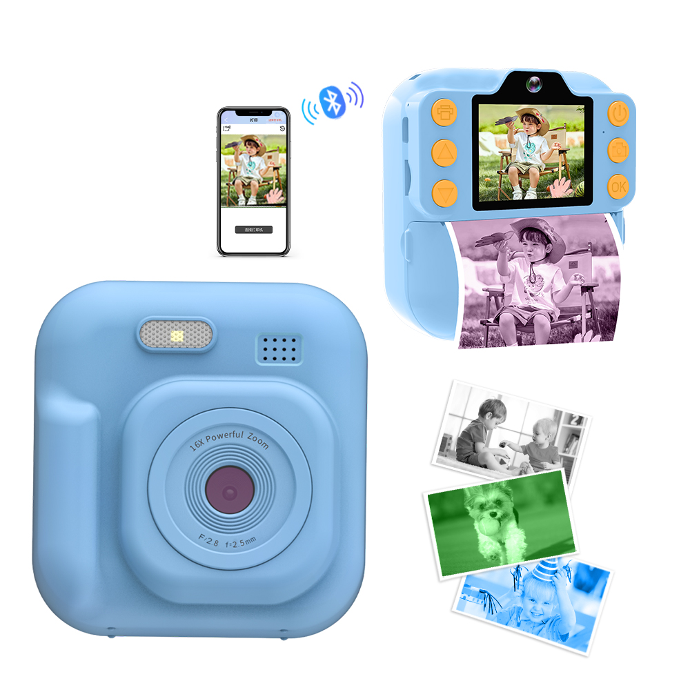 Blossom Kids Camera 1080P, Dual Camera, 5 Photo Rolls, Birthday Gift - Blue