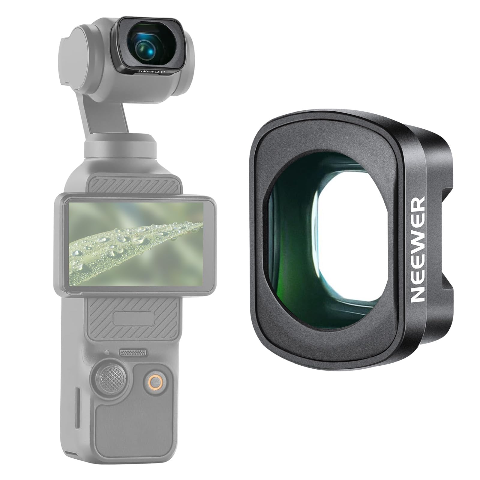 Lente macro Neewer 2X para DJI Osmo Pocket 3, lente de fotografía macro de 3 elementos en 3 grupos con vidrio óptico HD de capas múltiples