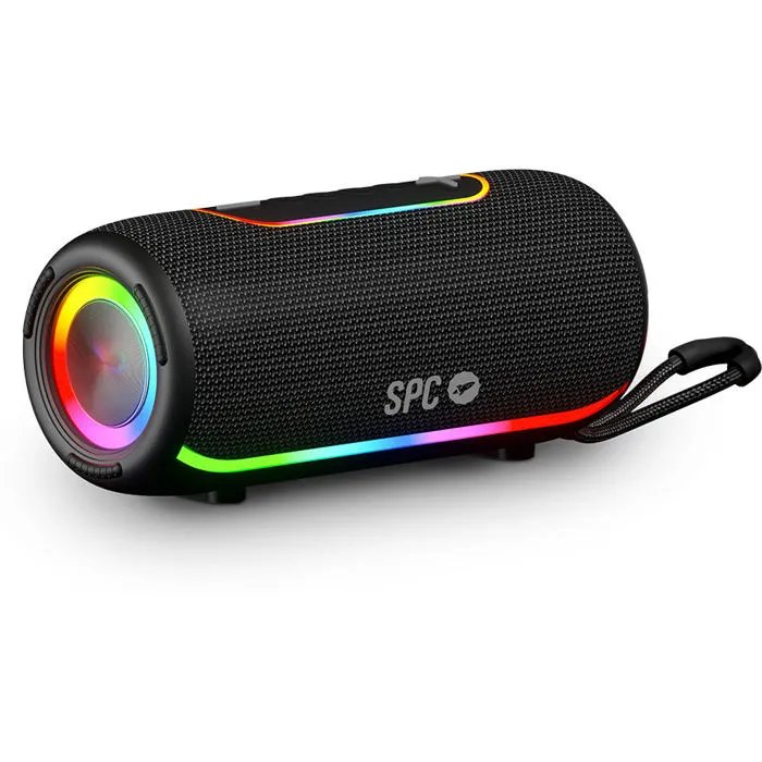 SPC Orbital Storm - Enceinte Bluetooth portable, 60 W de puissance, 20 heures d'autonomie, éclairage LED, IPX6
