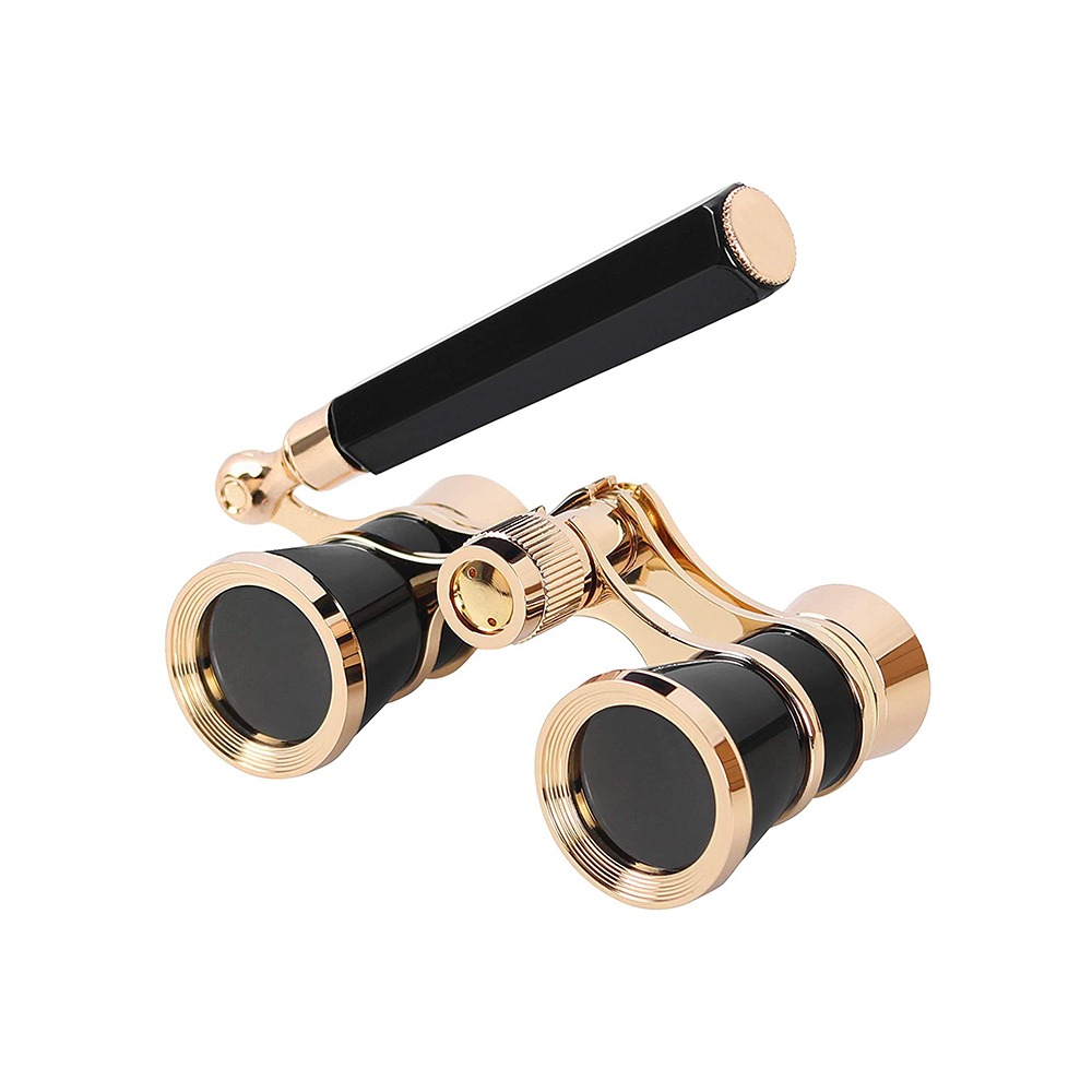 Compact 3x25 Binoculars with Handle - Opera Glasses for Theater, Birdwatching & Travel