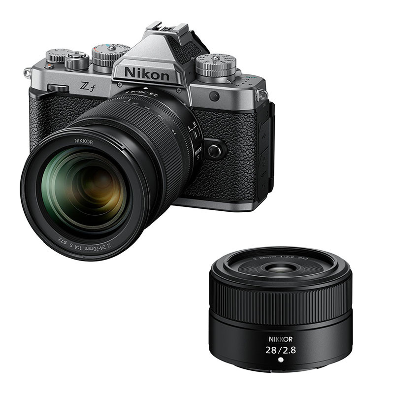 Nikon Zf Silver + Z 24-70mm f/4 S Lens + Z 28mm f/2.8 Lens, 3-Year Warranty