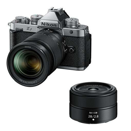 Nikon Zf Silver + Z 24-70mm f/4 S Lens + Z 28mm f/2.8 Lens, 3-Year Warranty