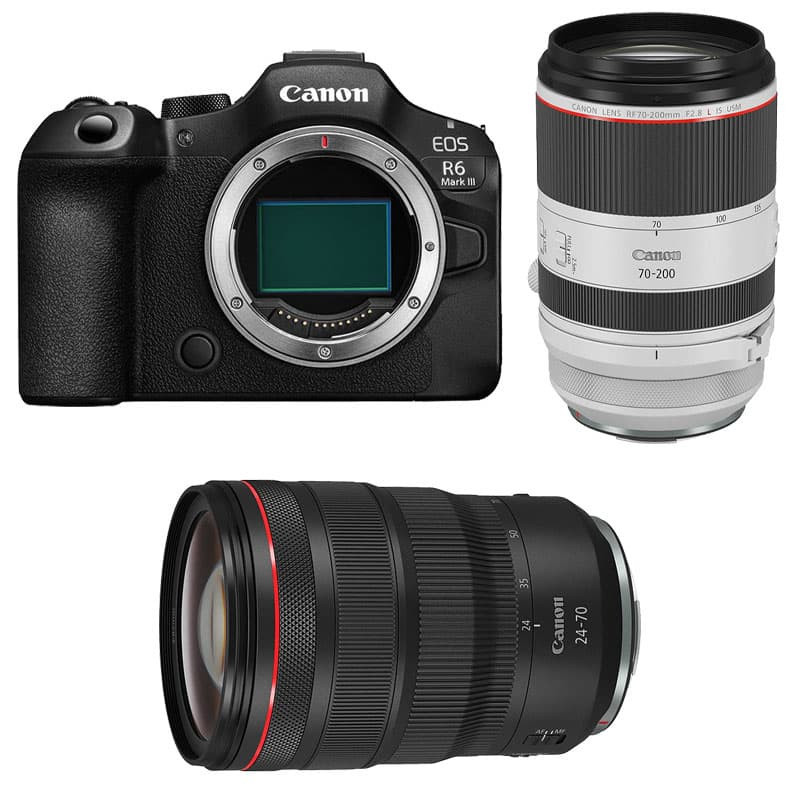 Canon EOS R6 Mark III + RF 24-70mm f/2.8 L IS USM + RF 70-200mm f/2.8 L IS USM 3-Year Warranty