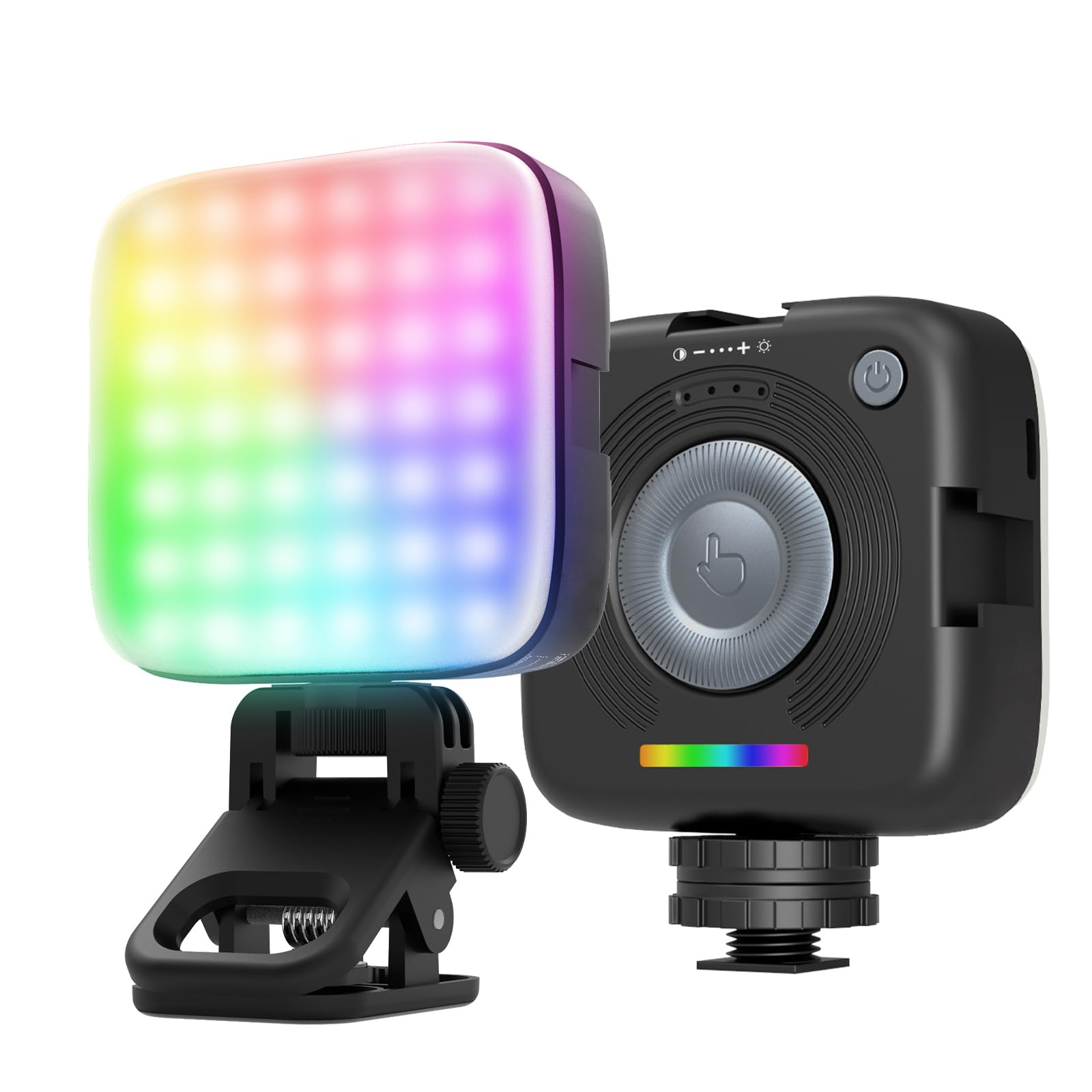 Neewer Entry-Level Magnetic RGB Light for Camera with 126 LEDs - Clip-On Small Lighting Panel, 2000mAh Battery, 3000K-9000K CRI80+ 10 Effects, 3 Cold Shoes, 6.35mm