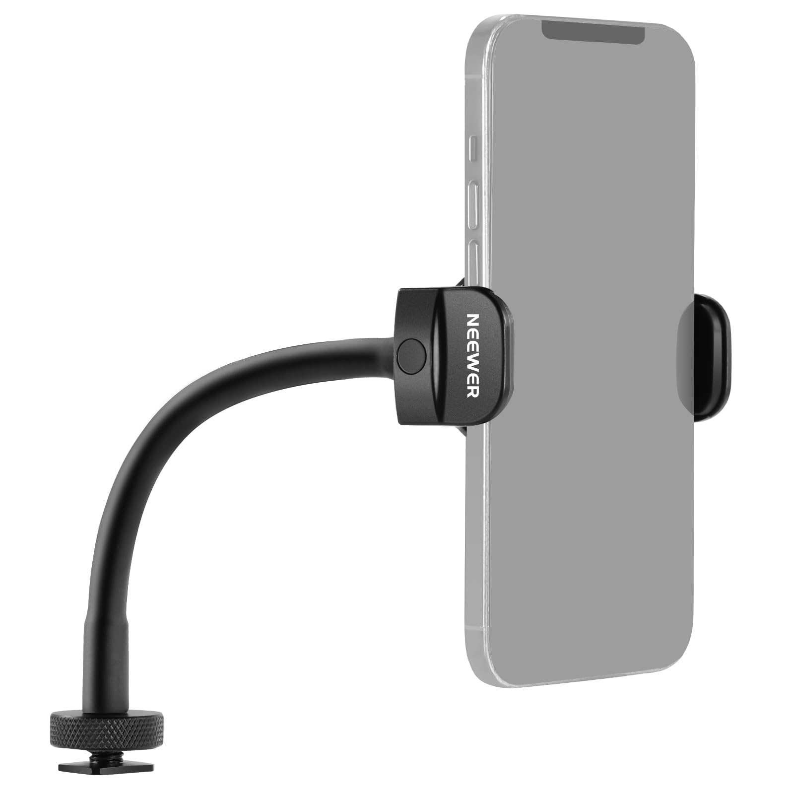 Neewer Flexible Phone Stand with Ring Light Mount, LED Video Lamp, Smartphone Grip 6.5-9.5cm, 360°, Compatible with iPhone 15 Pro Max, Galaxy S24 Ultra, Huawei