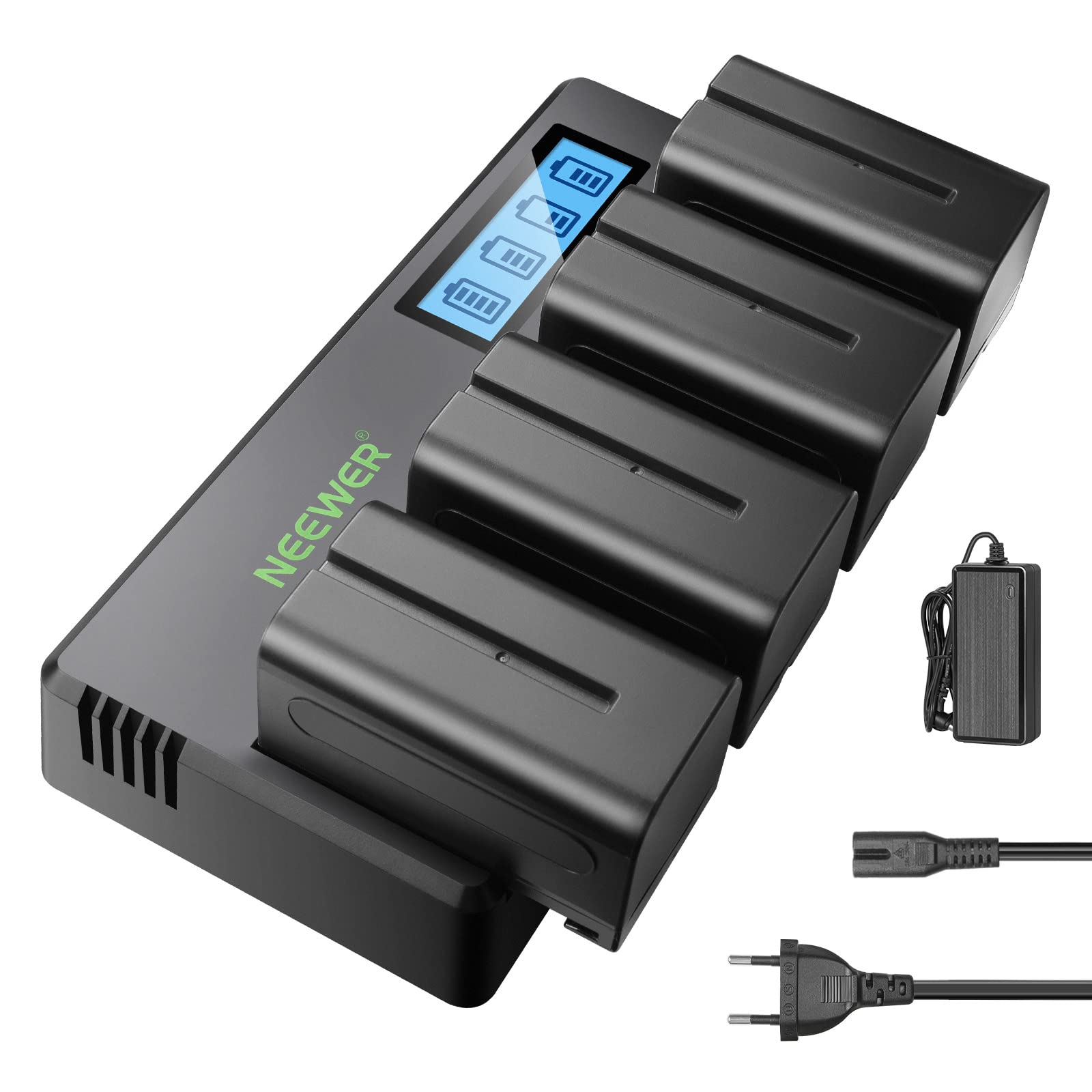 Baterías de repuesto Neewer 4 paquetes NP-F750 7.4V 5600mAh