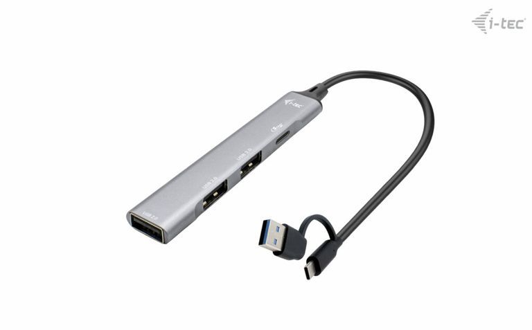 i-Tec USB Hub - Metal, 1x USB 3.0 SuperSpeed + 3x USB 2.0