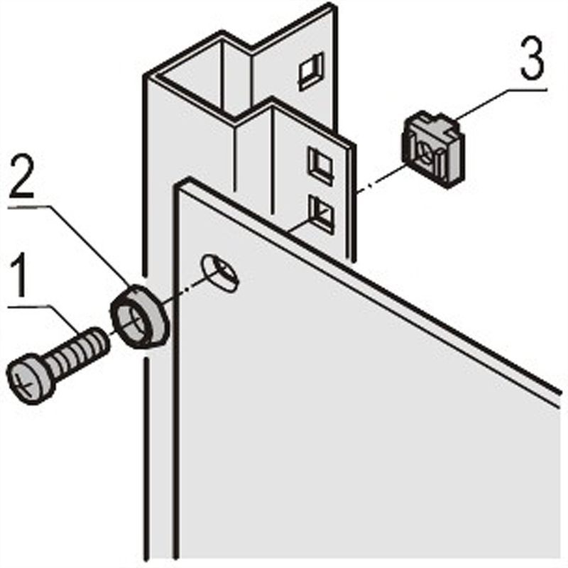 Schroff Pozidrive Bolt, M6x16, Galvanized Steel, 21100-021