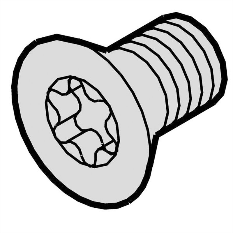 Schroff M4x14 Torx Head Flat Screw, Zinc Plated Steel 24560-145
