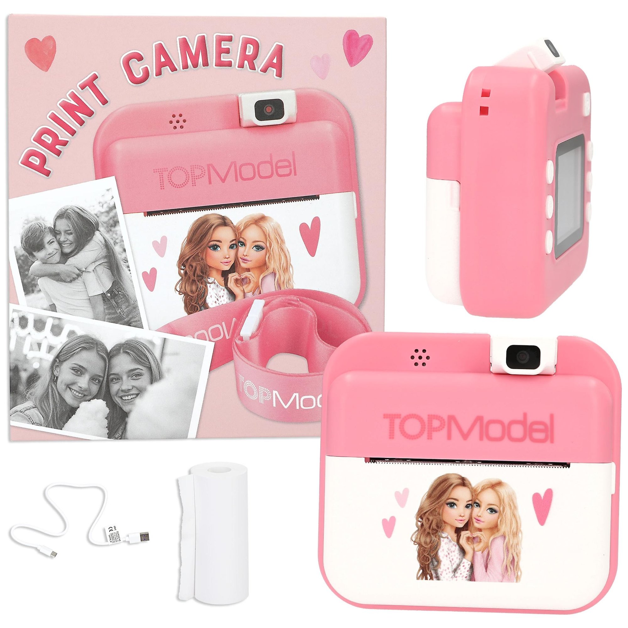 TOPModel Instant Camera, Pink and White