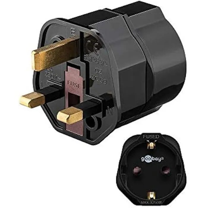 Adaptador de red Goobay - 45352 - CEE 7/4 - Negro - Garantía de 2 años
