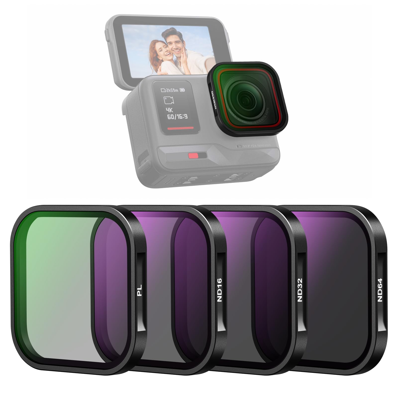 Kit de filtros ND y CPL de Neewer de 4 piezas para Insta360 Ace Pro