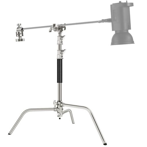 Neewer Pro Support C Stand, 68-172cm Height, 83cm Arm, 2 Grip Heads, Steel Construction