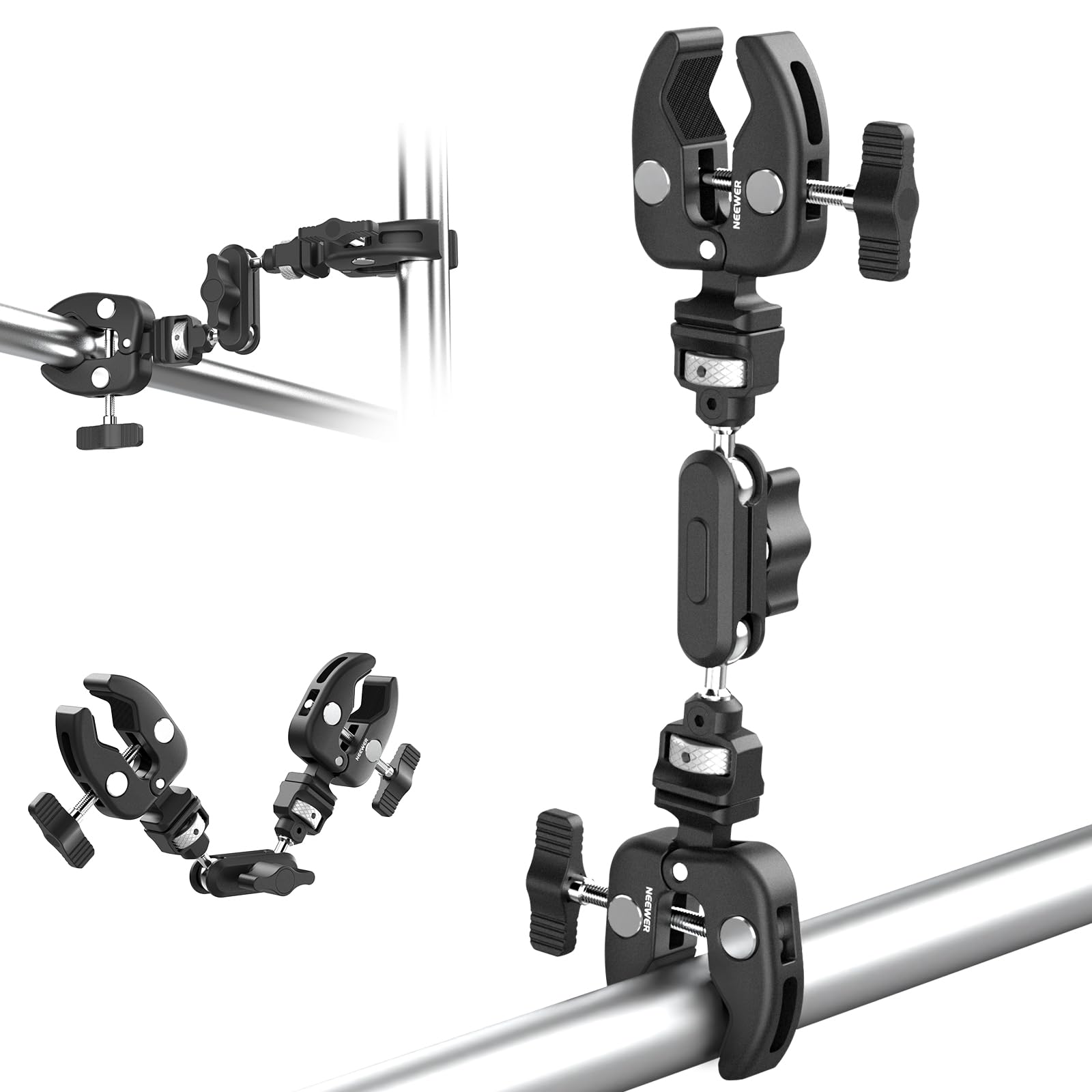 Soporte de cámara Neewer, agarres dobles super fuertes con brazo mágico, interfaz NATO, calzadores fríos, orificios de localización de 6,35 mm para Arri, soporte para luz de estudio