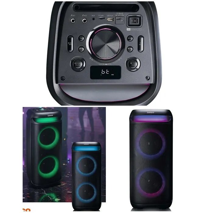 Lenco Bluetooth Portable Speaker - PA-210 - 240W - 12hr Battery Life - RGB LED Lights
