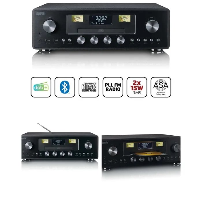 DABMAN DAB+/FM Radio - CD Player - Bluetooth 5.4 - 2 USB Ports - Alarm Clock