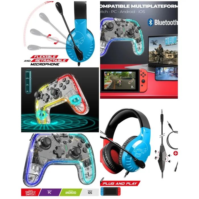 Spirit of Gamer PRO Gaming Switch Edition Headset - RGB Bluetooth Controller
