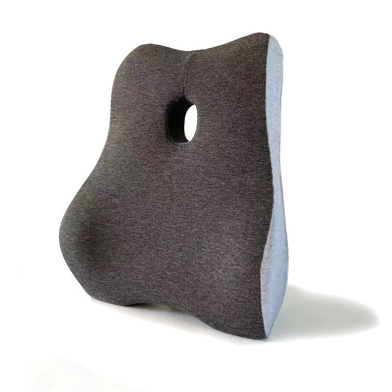 Oreiller de siège ergonomique en mousse à mémoire de forme Soundswealth, 1 pièce, soutien incurvé 4D pour la taille, repose-taille pour voiture et bureau - Gris