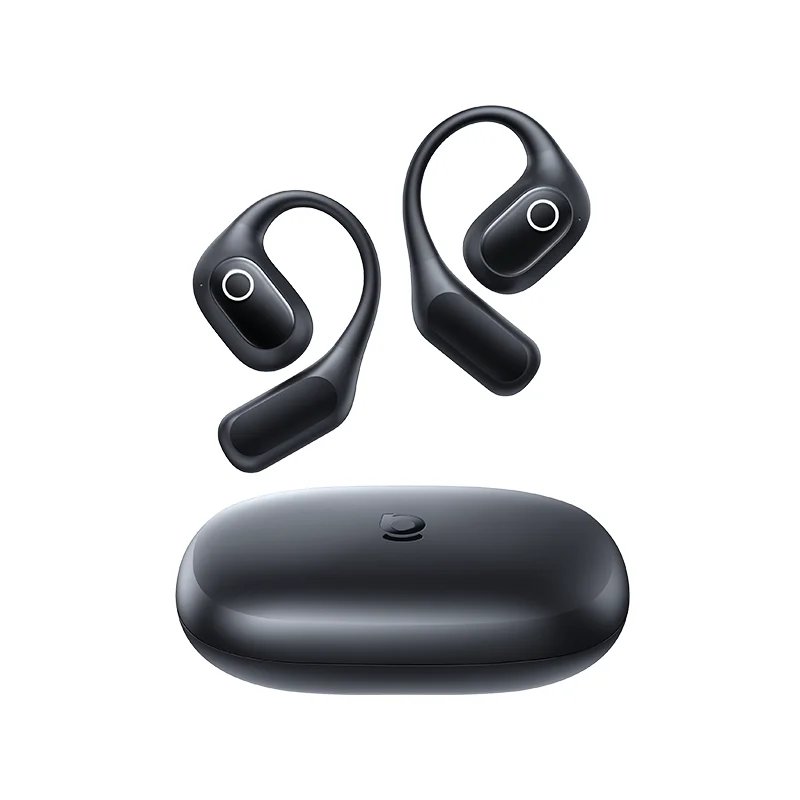 Soundswealth Open-Ear True Wireless Earbuds, Bluetooth 6.0, Bass Boost, IPX5 - Black