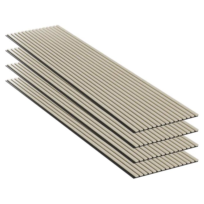 MPDISCOUNT 4-Piece Acoustic Panel - Oak - Black Felt - 240x60x1.1cm