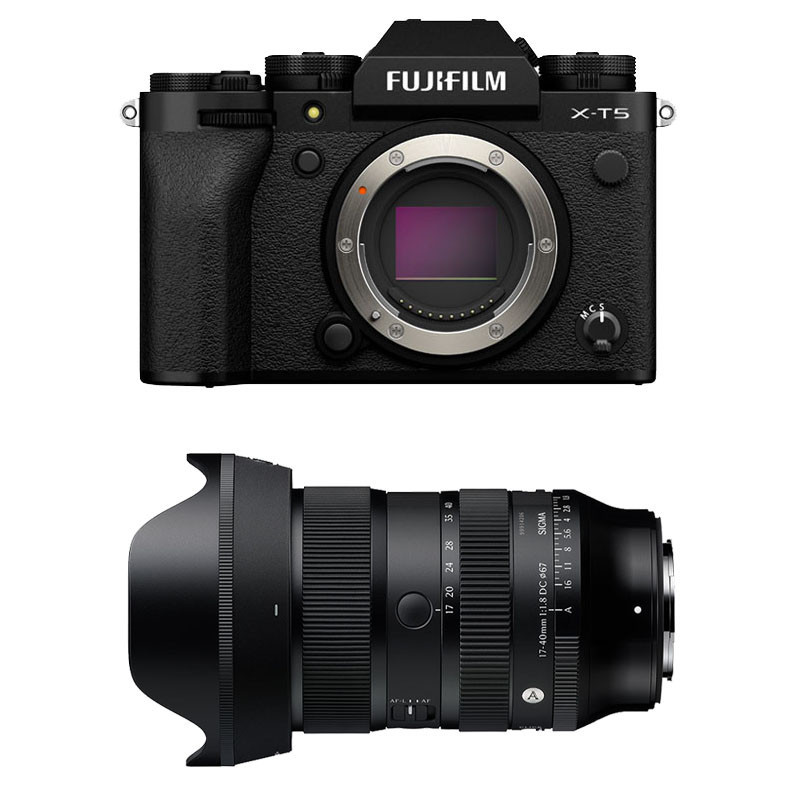 Fujifilm X-T5 Black + Sigma 17-40mm f/1.8 DC Art Lens 3-Year Warranty