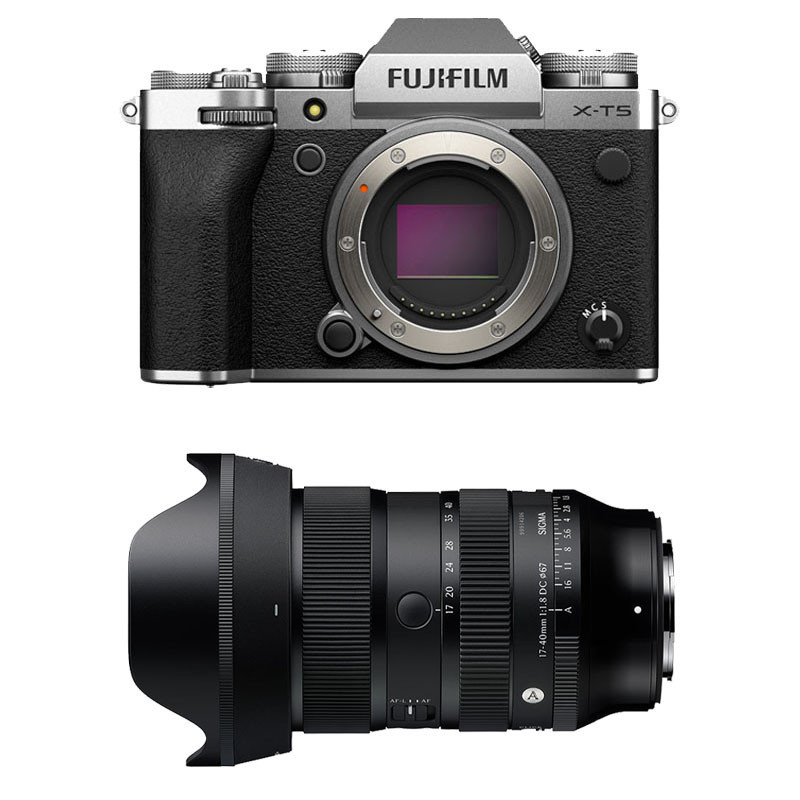 Fujifilm X-T5 Argent + Objectif Sigma 17-40mm f/1.8 DC Art Garanti 3 Ans