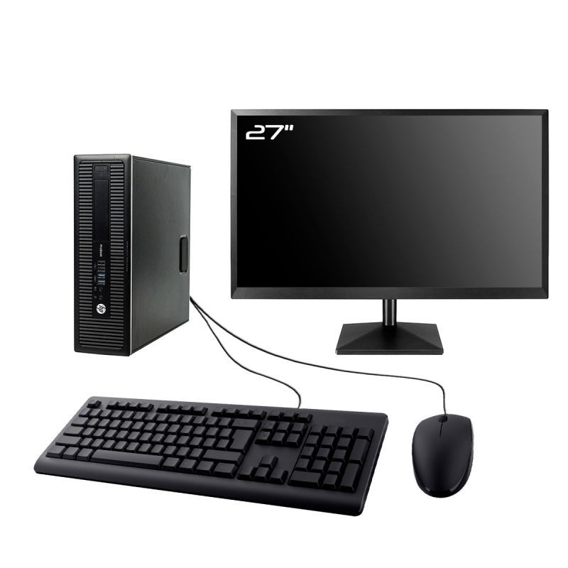 HP ProDesk 600 G2 SFF Computer - 27" Screen, Intel Core i4400, 64GB RAM, 960GB SSD, Windows 11
