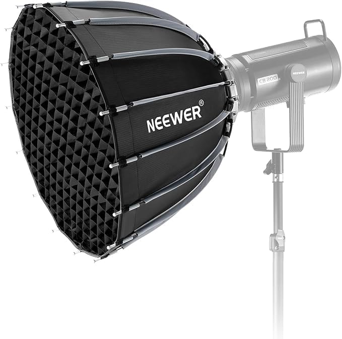 Neewer Basics Softbox Kit, 55cm Parabolic Diffuser with Quick Release Mount, Compatible with Godox and Aputure 600d, Studio Light for Photo & Video (NS36P)