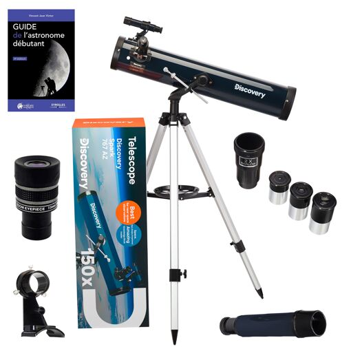 Telescopio Discovery Spark 767 AZ con Zoom, Guía para principiantes, Oculares y accesorios
