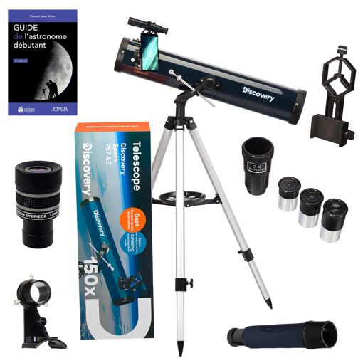 Telescopio de Fotografía Astronómica Discovery Spark 767 AZ con Zoom, oculares y accesorios