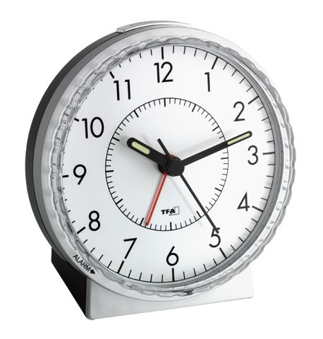 TFA Dostmann Digital Alarm Clock, Black/Silver