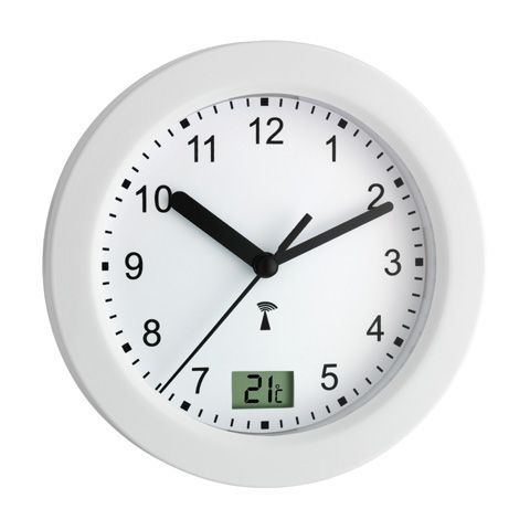 Reloj de pared y de mesa TFA, redondo, blanco