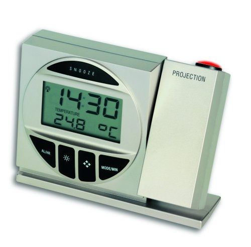 TFA Digital Alarm Clock, Silver