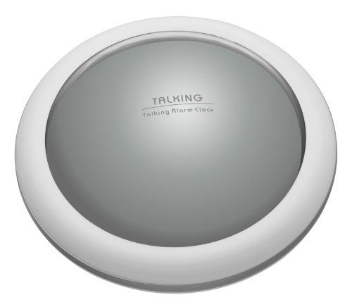 TFA Quartz Alarm Clock, Silver and White