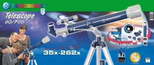 Bresser 60/700 AZ Refractor Telescope, Blue-Grey