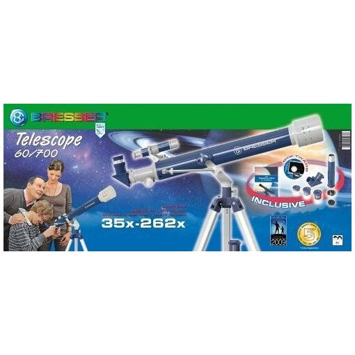Telescopio Réfractor Bresser 60/700 AZ, Azul-Gris