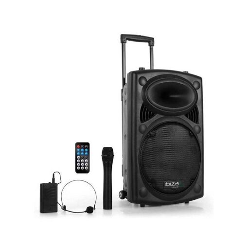 Haut-parleur sans fil LOTRONIC Ibiza Sound PORT12VHF-BT - Noir