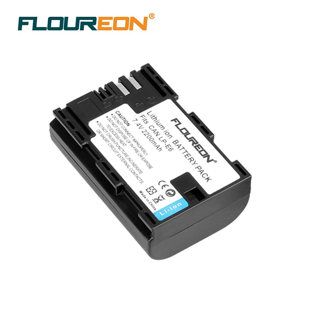 Batería FLOUREON LP-E6 para Canon EOS 5D Mark II, 5D Mark III, EOS 70D, 7D, 60D, 6D, 60Da - 2.2Ah Li-ión