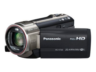 Panasonic HC-V720 Camcorder - 1080p, 17.52MP, 21x Optical Zoom, Flash Card, Wi-Fi, NFC - Black