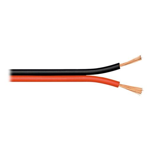 Câble de haut-parleur Wentronic - 0,75 mm², 50 m, Rouge/Noir