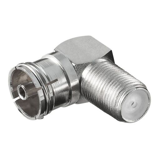Adaptateur RF Wentronic Goobay - Connecteur IEC femelle à 90° pour connecteur F femelle