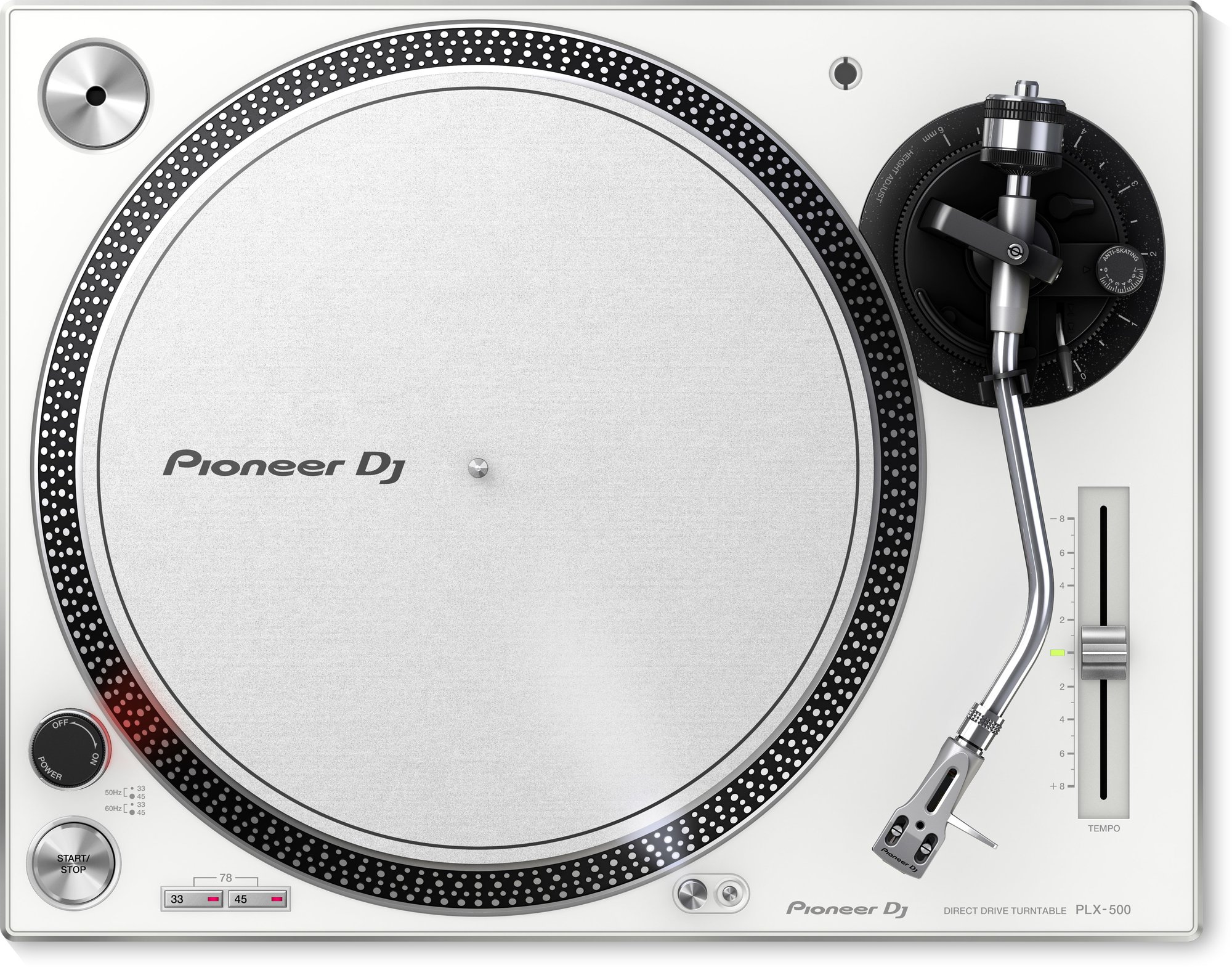 Pioneer PLX-500 Direct Drive DJ Turntable - White