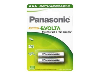Panasonic Rechargeable AAA Batteries (2-Pack) - 800mAh