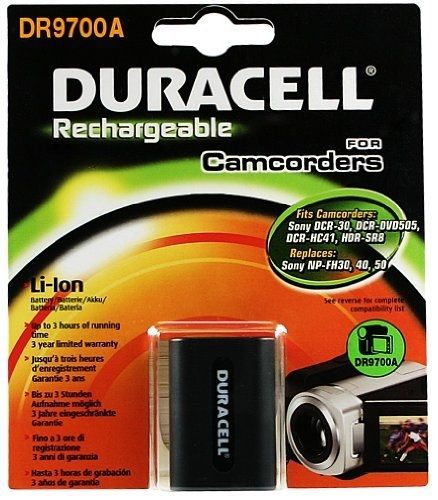 Duracell Li-Ion Camera Battery 650 mAh - Black - for Sony Cyber-shot DSC-HX200, Handycam DCR-SR72, SR75, SR77, SR80, SR82, SX30, SX31, SX50