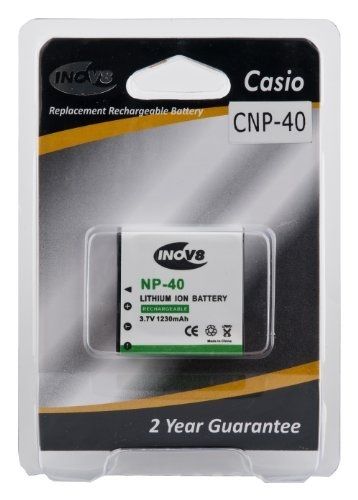 Inov-8 Rechargeable Battery for Casio NP-40 Digital Camera - 1230 mAh - 3.6V LI-ION - 2-Year Warranty