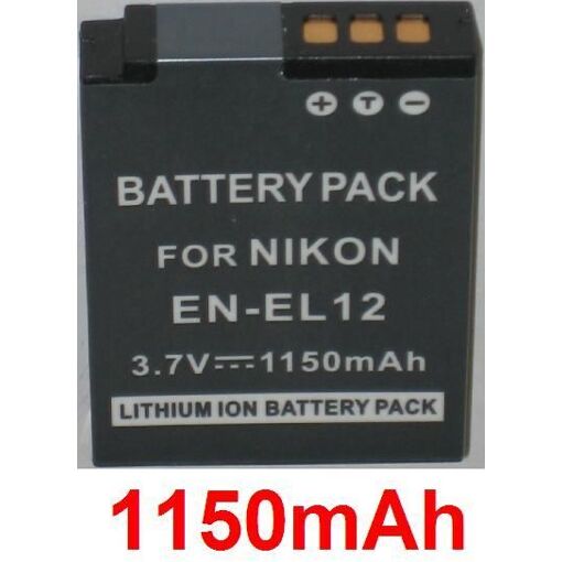 Uniross Rechargeable Battery for Nikon EN-EL12 Camera - 1050mAh, 3.7V