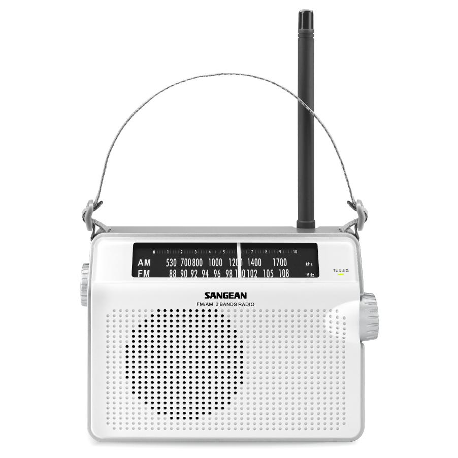 Sangean PR-D6 Portable Radio, 1 Watt, White