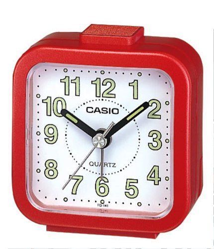 Casio Quartz Alarm Clock - TQ-141-4EF (Size: 3.9 x 2.6 x 1.5 in, Color: Silver, Capacity: N/A)